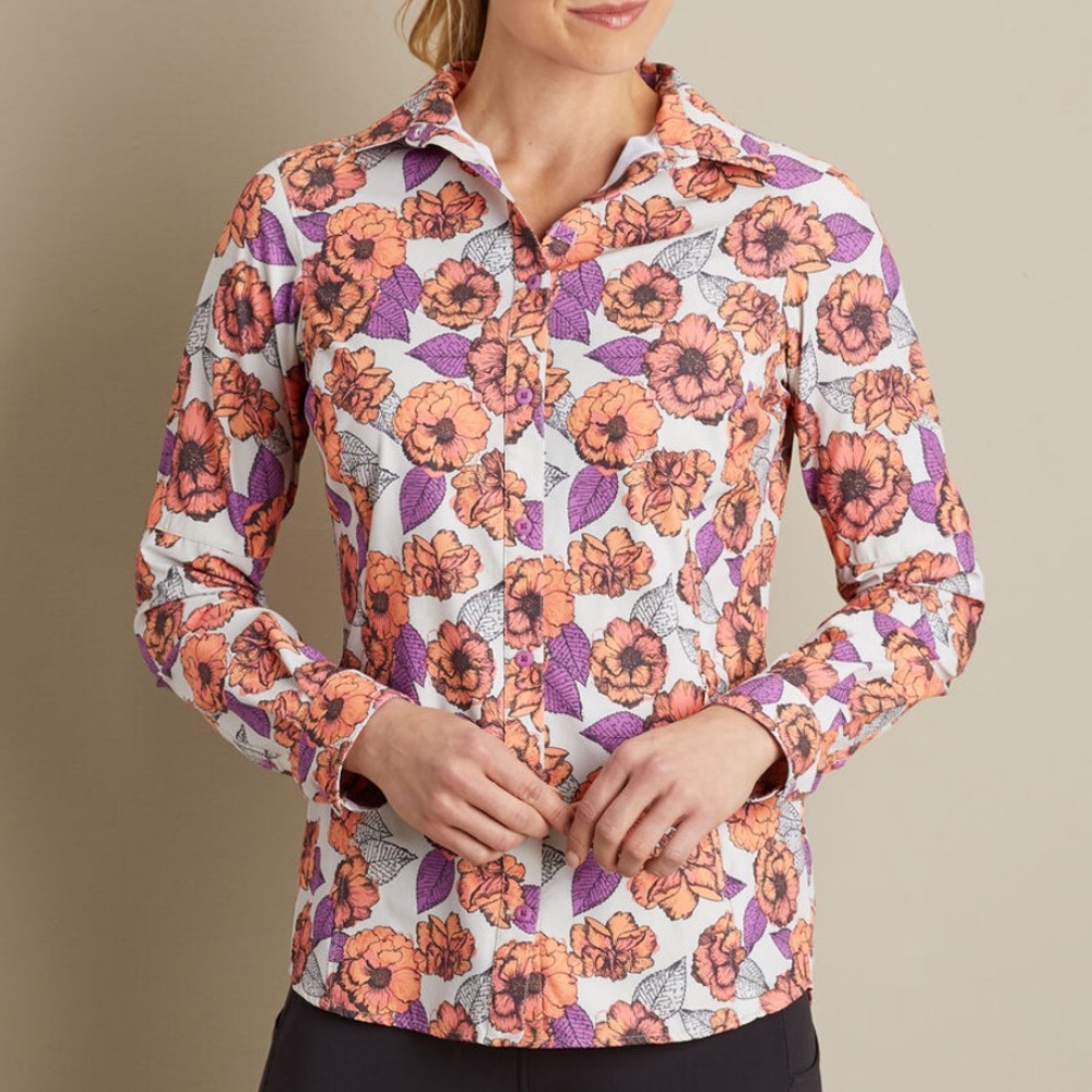 Duluth Trading Floral Long Sleeve Women's Top L